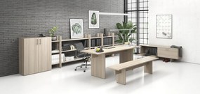 Biurko single SOLID, 180x80 cm, dąb naturalny