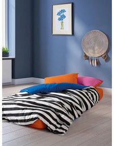 Czarno-biała pościel dwuosobowa z bawełny renforcé z prześcieradłem/4-częściowa 200x220 cm Dusk – Mijolnir