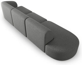 Szara sofa z tkaniny szenilowej prawostronna 311 cm Paolo – Milo Casa
