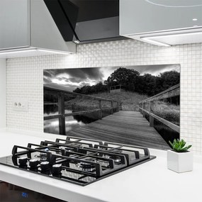 Szkło nad Blatem Molo nad Jeziorem w Czerni i Bieli