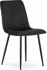 PROMOCJA Czarny aksamitny krzesło LAVA z czarnymi nogami II. jakość