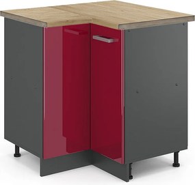 Szafka narożna czerwony połysk 75.6x60x81.6 r-line