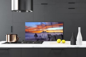 Szkło do Kuchni na Ścianę Las We Mglisty Poranek