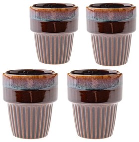 Brązowe kamionkowe filiżanki zestaw 4 szt. na espresso 100 ml Tone – Dakls