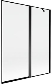 Mexen Mist parawan nawannowy 2-skrzydłowy prawy 140 x 150 cm, czarna ramka, czarny - 8A9-140-011-70-70-P