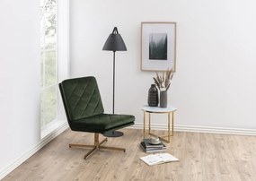 Okrągły stolik glamour do salonu Alisma 50 biały/złoty