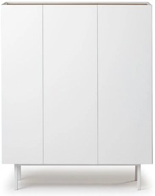 Biała wysoka komoda w dekorze dębu 95x120 cm Arista – Teulat