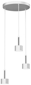 Biało-srebrna wisząca lampa do salonu - N022 R5-L86