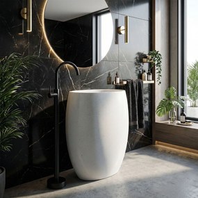 Bateria umywalkowa podłogowa Rea Lungo Czarna