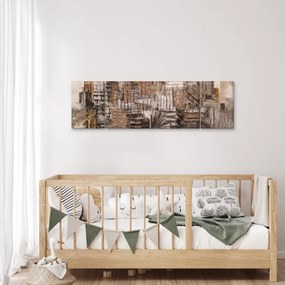 Obraz - Abstrakcja w odcieniach brązu (170x50 cm)