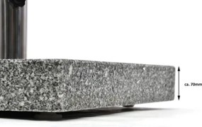 Podstawa z granitu i stali nierdzewnej kwadratowa z kółeczkami pod parasol 50 k