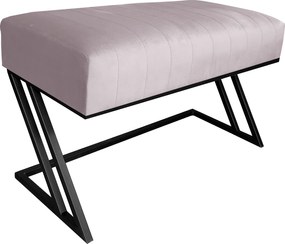 Ławka ZETA tkanina Welur loft ławka metal : Kolor Stelaża - Czarny , Kolor tkaniny - VELVET - MG55, Typ tkaniny - Velvet