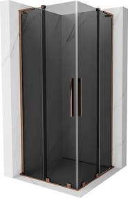 Mexen Velar L Duo kabina prysznicowa rozsuwana 90 x 90 cm, grafit, różowe złoto - 871-090-090-02-43-60