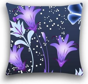 Poszewka na poduszkę z mikrofibry VIOLET BUTTERFLY 45x45 cm, ciemnoniebieski