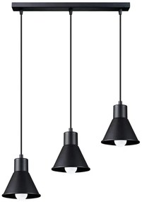 Czarna potrójna lampa wisząca nad wyspę - 5X S167 L9-G79