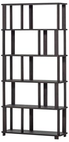 Ciemnobrązowy regał z litego drewna dębowego 90x186x30 cm Riss – WOOOD