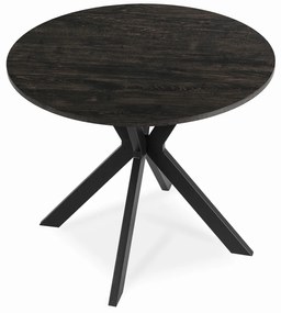 Stół Okrągły LAUREN 90 cm Czarny Loft Nowoczesny