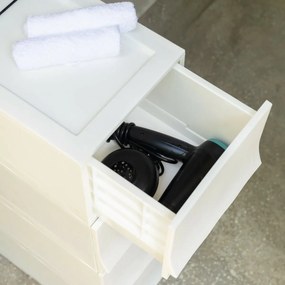 Modułowy pojemnik Wave twin Snow z kółkami 54,6 x43,4 x 22 cm, szeroki - 2 szuflady - kółka