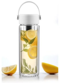 Biała szklana butelka 350 ml Fuori – Vialli Design