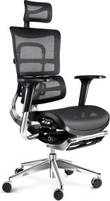 Fotel biurowy z podnóżkiem Diablo V-Master, zgodny z normą BHP, kolor czarny