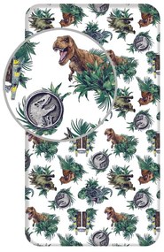 Bawełniane prześcieradło dziecięce z gumką 90x200 cm Jurassic World "Roar" – Jerry Fabrics