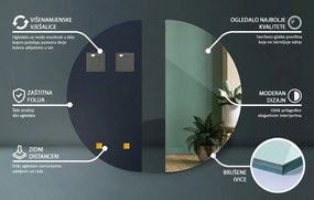 Lustro półokrągłe bez ramy na ścianę