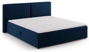 Ciemnoniebieskie łóżko boxspring ze schowkiem 180x200 cm Arendal – Cosmopolitan Design