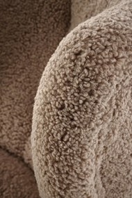 Fotel tapicerowany tkaniną typu baranek Mocca Halmar