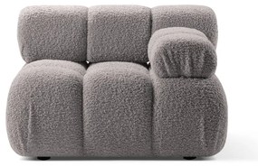 Jasnoszary moduł sofy z materiału bouclé (prawostronny) Bellis – Micadoni Home