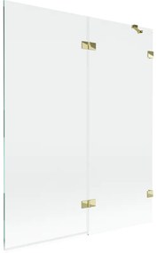 Mexen Lunar parawan nawannowy 2-skrzydłowy prawy 140 x 150 cm, transparent, złoty - 897-140-100-50-00-P