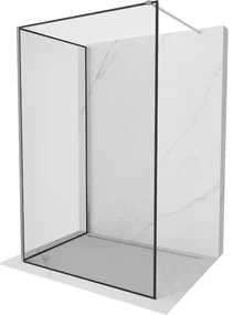 Mexen Kioto ścianka prysznicowa Walk-in 110 x 80 cm, czarny wzór, nikiel szczotkowany - 800-110-212-97-70-080