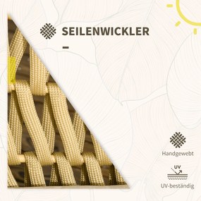 Outsunny Zestaw Mebli Ogrodowych 4-częściowy Khaki z Rattanem | Aosom PL