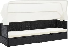 Czarna sofa ogrodowa z zadaszeniem W0-C45