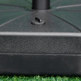 Outsunny Podstawa do Parasola Napełniana Wodą lub Piaskiem do 40kg Stabilna i Wytrzymała Czarna Ø60x36H cm Idealna do Ogrodu | Aosom PL