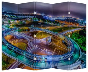 Parawan - Panorama miasta nocą (210x170 cm)
