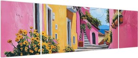 Obraz - Różowa uliczka (170x50 cm)