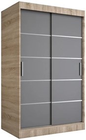 Przesuwna szafa 120 dąb sonoma + antracyt P0-C32