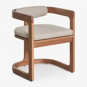 Zestaw 4 Krzeseł Jadalnianych Z Podłokietnikami Z Drewna Akacjowego Selira Eucalyptus Brown - Sklum