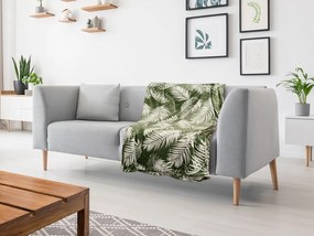 Zielony koc z mikropluszu FIEN, 150x200 cm