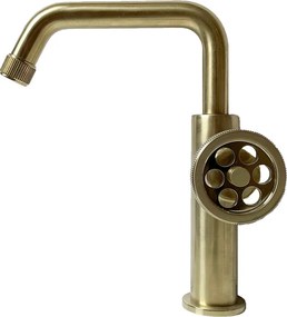 Indus bateria umywalkowa niskie wykonanie szczotkowane złoto - Essebagno