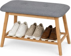 Drewniana ławka siedzisko z półką na obuwie  60 cm popielH8-R45