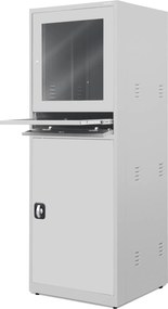 Przemysłowa szafa na komputer Steve 64x63x175 cm, szara