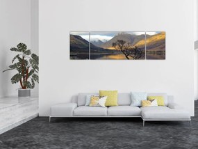 Obraz - Góry nad jeziorem (170x50 cm)