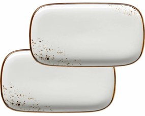 Mäser 2-częściowy zestaw tac Pintar White brązowekropki 25 x 14 x 2 cm, S