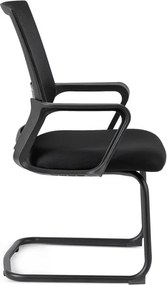Krzesło Konferencyjne Biurowe TAMMY Na Płozach Czarne Nowoczesne