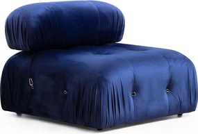 Elegancki fotel 1-osobowy, niebieski, 95 x 95 x 75 cm | Stelaż z drewna bukowego, 100% poliester, zdejmowane oparcie, miękka poduszka piankowa | Perf