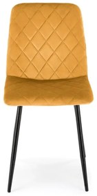 Krzesło tapicerowane K525 VELVET musztardowe HALMAR
