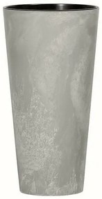 Doniczka TUBUS SLIM BETON EFFECT z wkładem 30 cm, szary, 30 cm