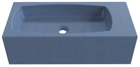 Umywalka betonowa wisząca / nablatowa prostokątna bez otworu na baterię 65 x 30 cm z półką ZALM | różne kolory : Kolor - Jagodowy, Typ montażu - podwieszana