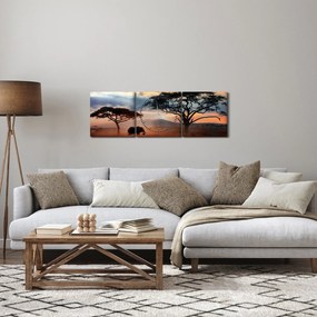 Obraz - Park Narodowy Serengeti, Tanzania, Afryka (z zegarem) (90x30 cm)